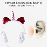 Cute Cat Ear Headphone Unicorns 3.5MM Wired