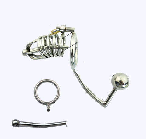 Multifunction Male Chastity Lock With Anal Hook