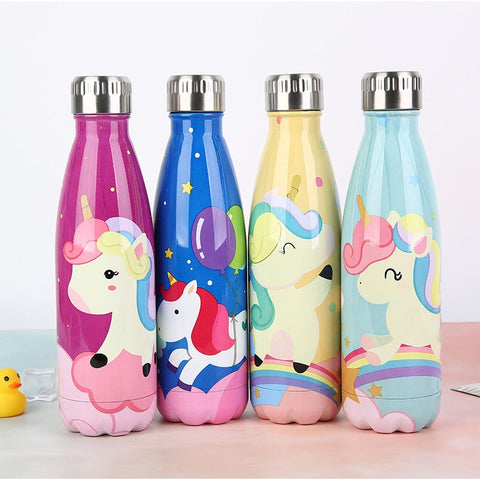 Stainless Steel Water Bottle Unicorn Print