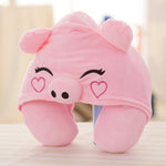 Cute Cartoon U Shaped Hooded Unicorn, Totoro Travel Pillows