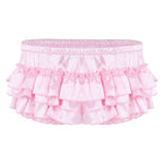 Soft Shiny Satin Sissy Ruffled Bloomer Tiered Skirted Panties