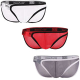 3PCS Sexy Men's Briefs Underwear Ultra-thin Breathable Sexy Men Bikini Briefs Exotic Jockstrap Penis Pouch Slip Homme Panties